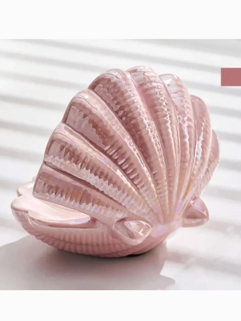 Pink Ceramic Shell Jewelry Display - Picture 2 of 3